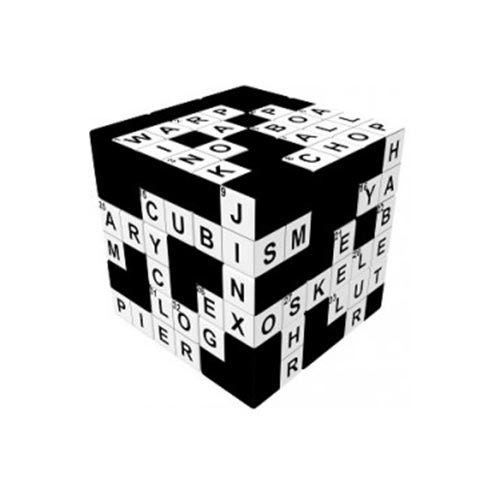V-Cube 3 x 3 Kreuzworträtsel 3 b Kissen. Glänzende Zauberwürfel