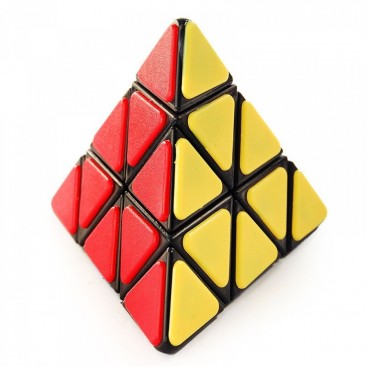 Pyraminx QJ con Tiles Base Negra. Pirámide mágica.